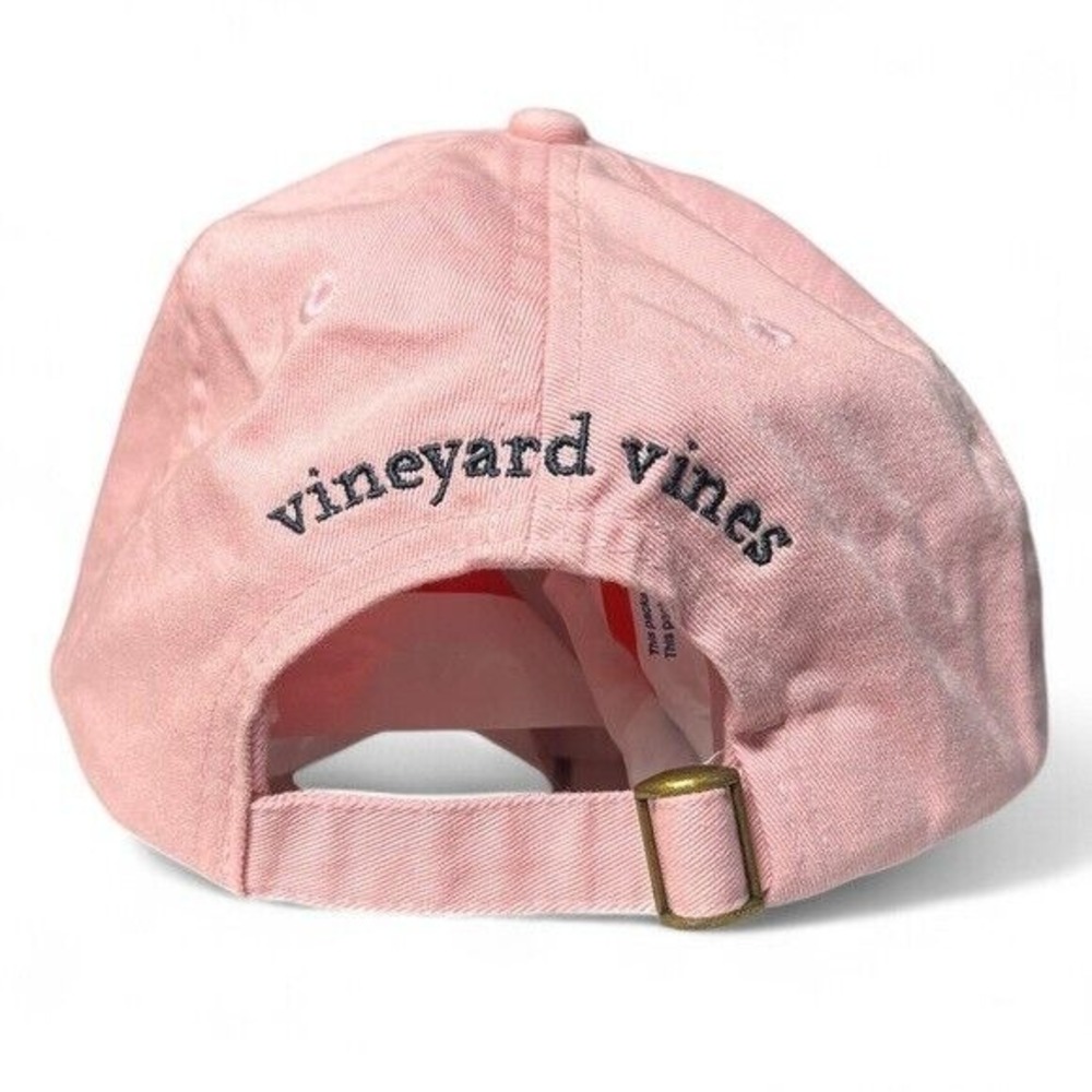 Vineyard Vines Shep & Ian Women Pink Gray Embroidered Slideback Cotton Hat Cap - Picture 6 of 8